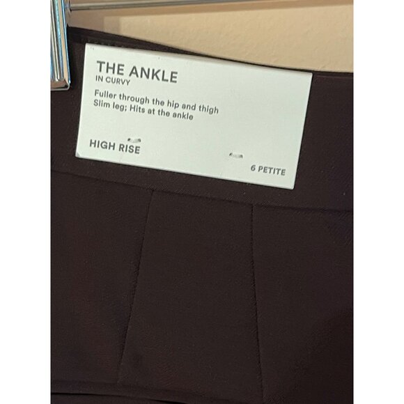 Ann Taylor Curvy Fit High Rise Ankle Pants Slim Leg Polyester/Spandex Plum 6P - Picture 3 of 16